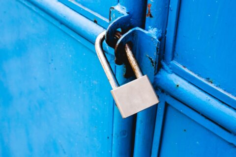 Door padlocked