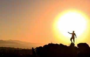 mountain climbing sunrise