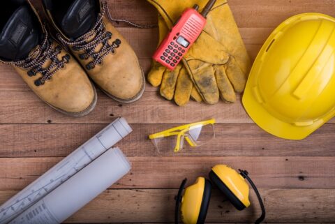Hard hat and boots
