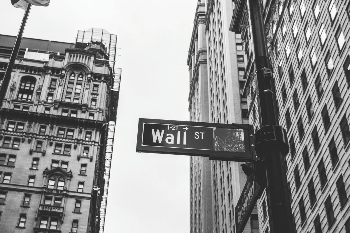 Wall Street black and white photo