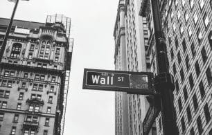 Wall Street black and white photo