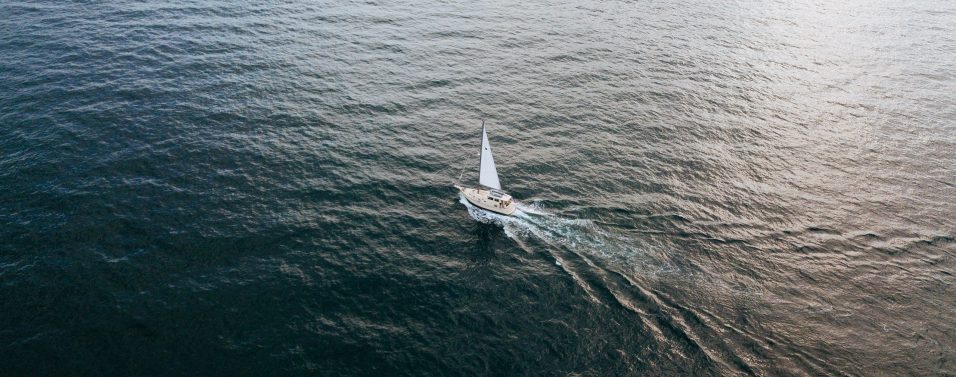 Sailboat middle of water