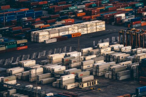 Port with containers