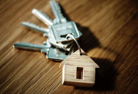 Keys on house key ring