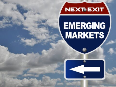 Emerging markets road sign