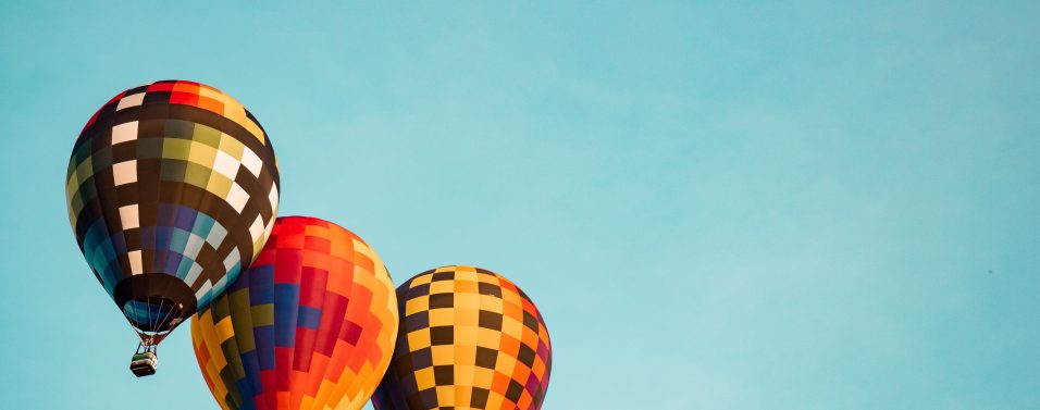 Three hot air balloons