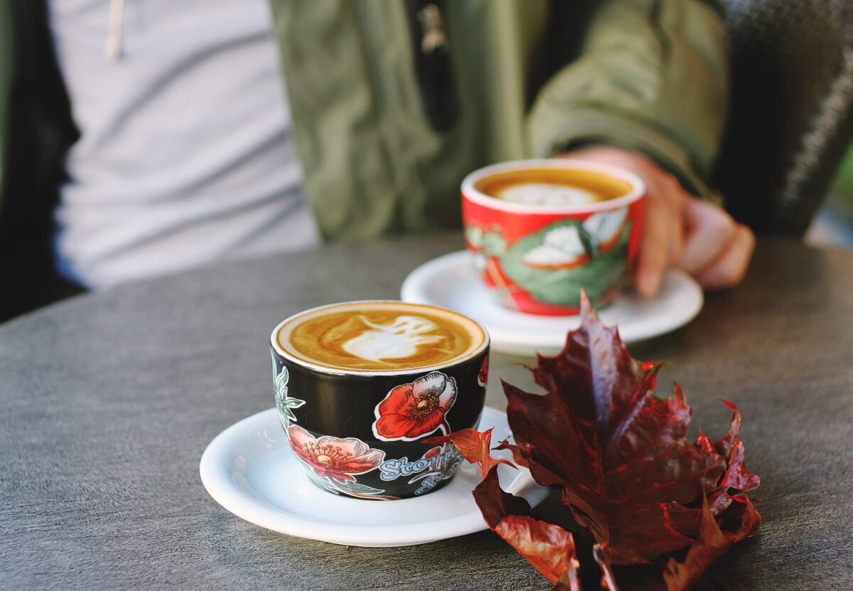 coffee with leaf