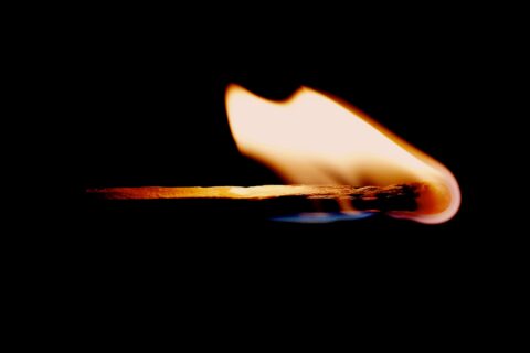 a burning matchstick