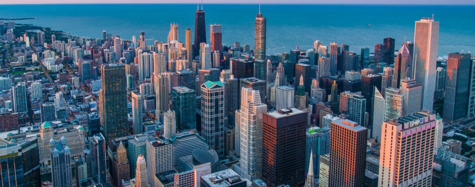 a city skyline full of property